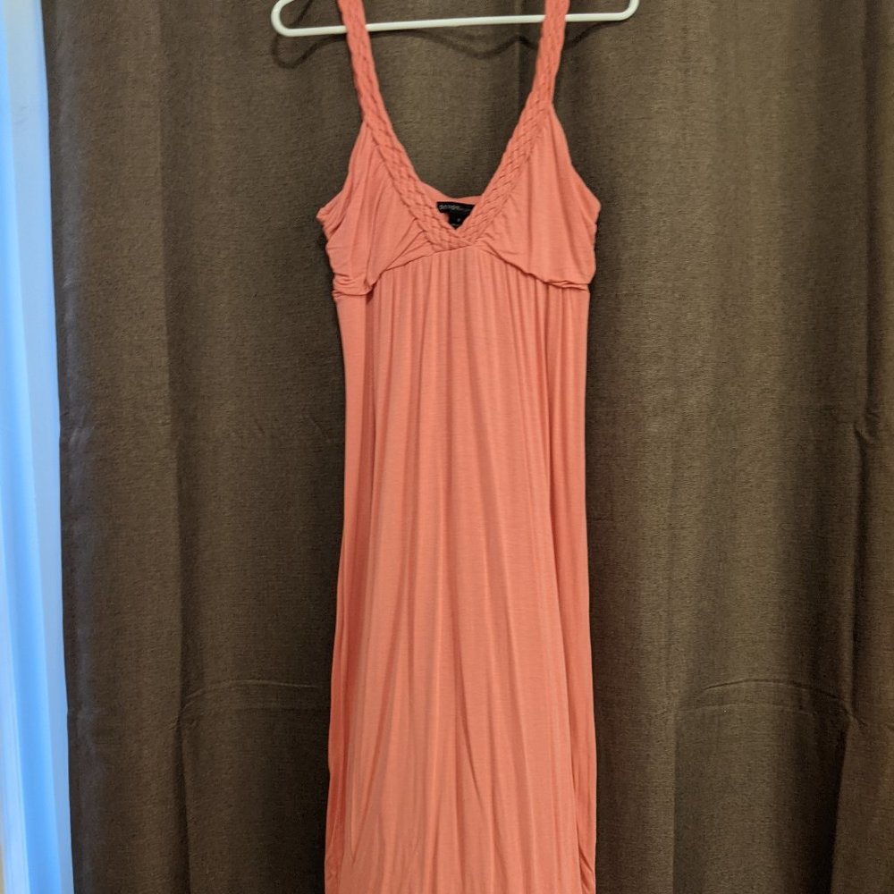 Braided Straps Pink Sleeveless Maxi Dress